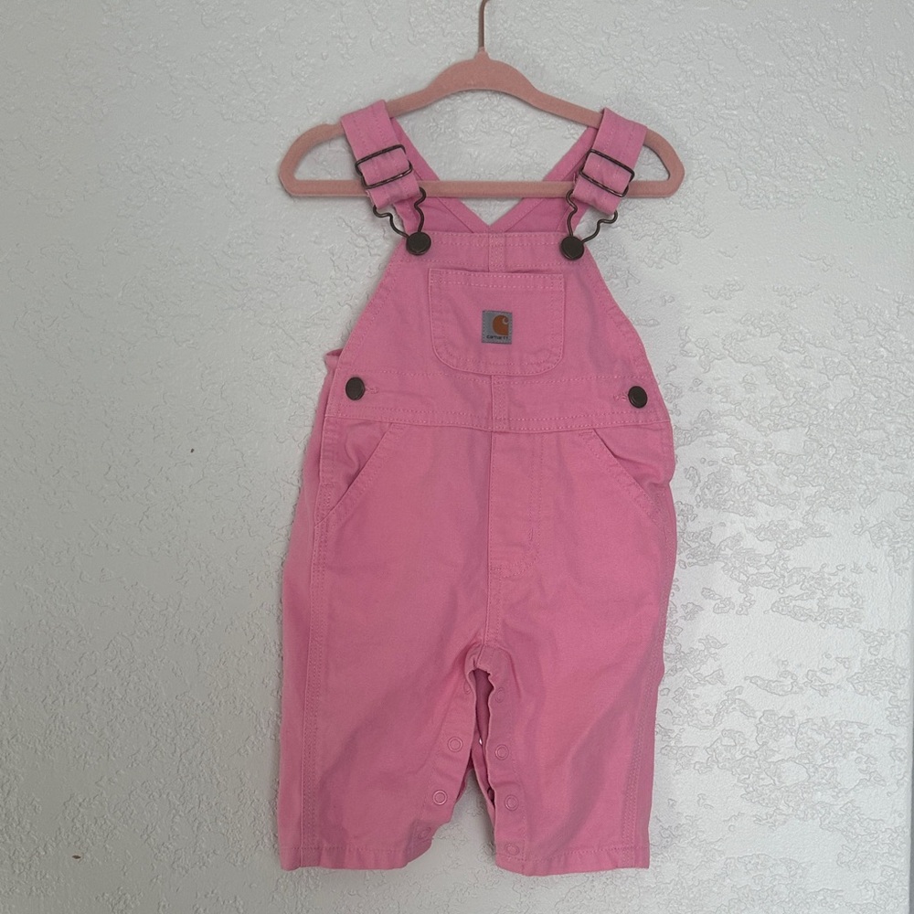 Carhartt Kids Overalls in Bright Pink